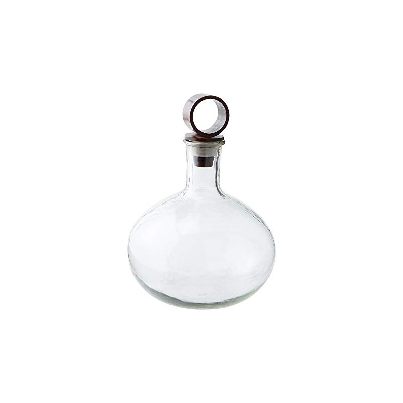 Mud Pie Textured Glass Decanter, 12" x 10" dia, Clear