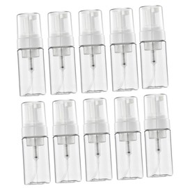 LABRIMP 10pcs Transparent Refillable Sparkling Bottles Makeup Pump Dispenser for Daily Use Shampoo Conditioner and Bodywash Travel Needs
