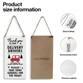 Front Porch Decor Front Door Decor Delivery Drivers Thank You Sign, delivery driver snack Christmas Gifts, Hanging Wooden Wall Art Decor Sign Decorative Plaque for Home Office Cafe Store Pub Club