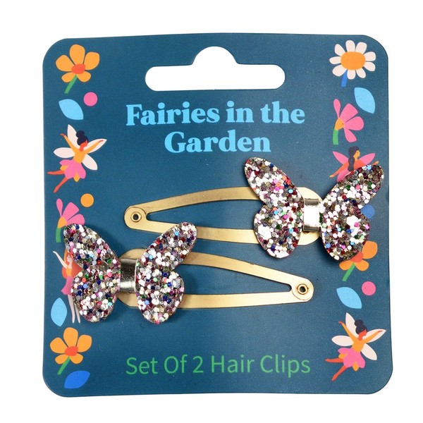 Rex Fairies in the Garden - Glitter Butterfly Hairclips