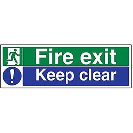 Fire Exit - Fire Exit / Keep Clear - 300 X 100mm