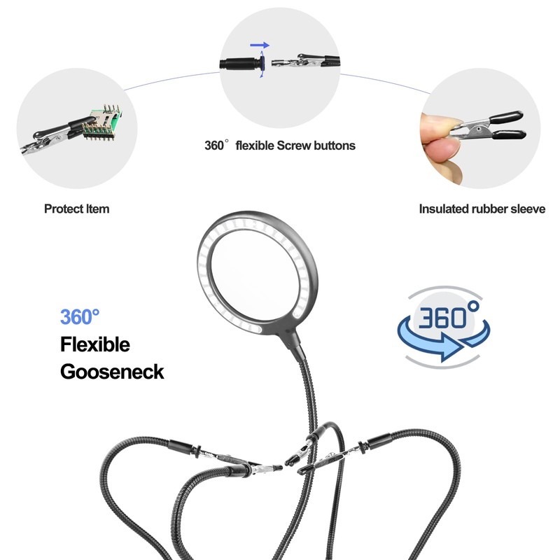 XYK Helping Hands Soldering Station with 3X Magnifying Glass with