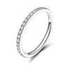 Paris Jewelry 18K White Gold Created Diamond Thin Eternity Band