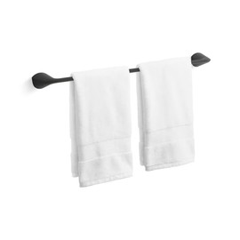 Kohler Avail Matte Black 24 inches Towel Bar - Easy Installation, Premium Metal Construction, Coordinates with Avail Bathroom Collection, Towel Holder, K-R31181-BL
