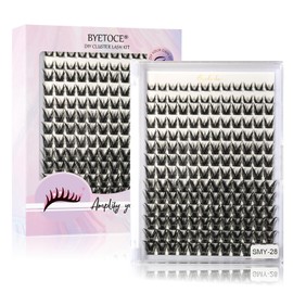 168 Pcs Thick Fluffy Eyelash Clusters Extension Spiky Lash Clusters D Curl Natural Look Mixed Lengths False Eyelashes 3D Individual Lashes Pestañas Extension with Soft and Thin Band