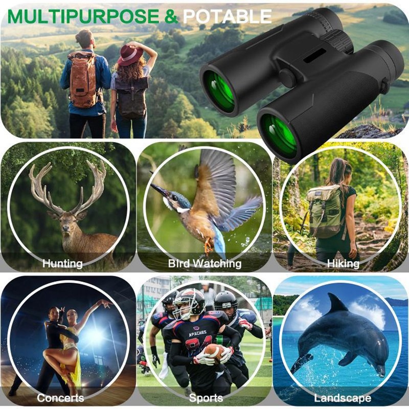 12X42 Binoculars Telescope High Power High Definition Binocular Night Vision