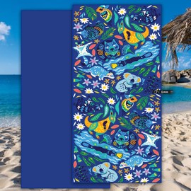 DARCHEN Microfiber Beach Towels Oversize Quick Dry Towel [1 or 4 Pack] - Travel Beach Towel for Swimming Pool, Sand Free Towel(Extra Large XL 180x90, Large 160x80) for Kids Adult, Compact Lightweight