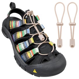 Elastic Shoelaces for Keen Newport Water Sandal No Tie Shoe Laces Replacement Stretchy Bungee Strings(Color:Beige,Size:47Inch)