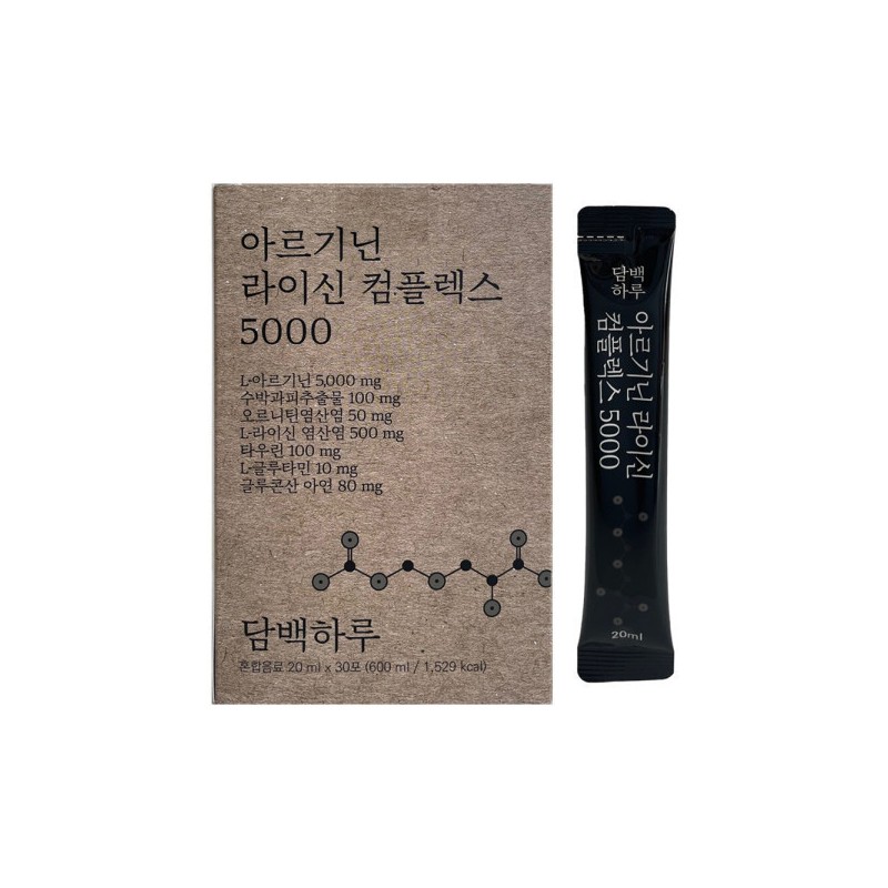 Dambakharu 담백하루 아르기닌 라이신 컴플렉스 5000 20ml x 30포 /