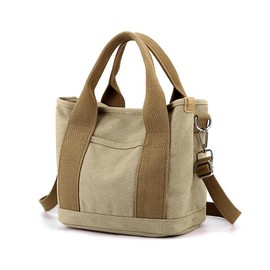 Walking Bag, Dog, Cat, 2-Way Shoulder Bag, Tote, Manor Bag, With Dividers, Large Capacity, Comes With Shoulder Strap, Cute (KHAKI, 9.1 x 5.9 x 8.3 inches (23 x 15 x 21 cm)