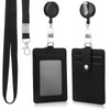 PU Leather Badge Holder with Lanyard ID Badge Holder with