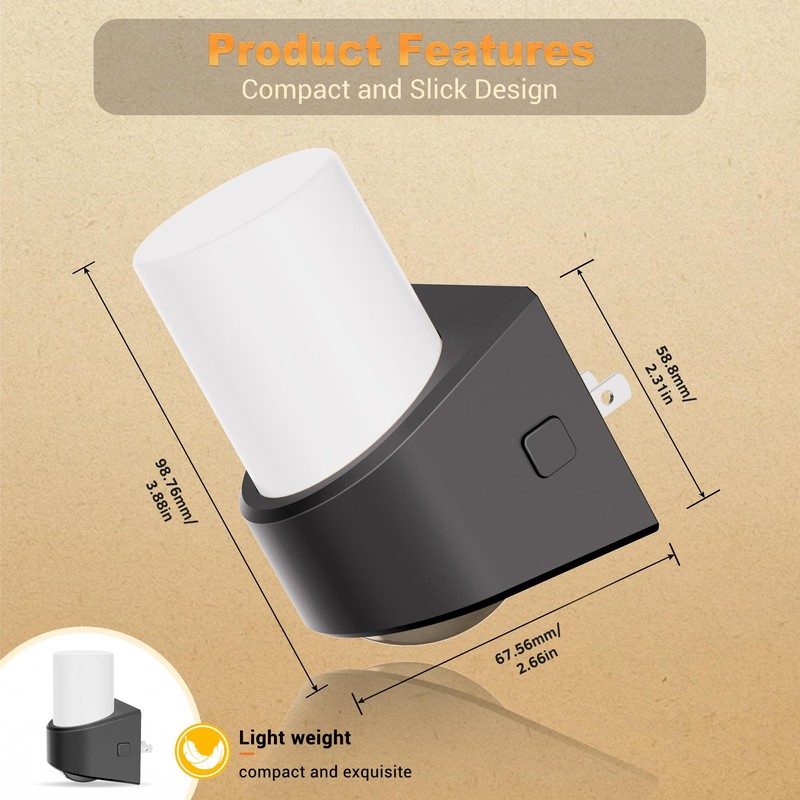 JandCase Amber Night Lights Plug into Wall, Decorative Night Light