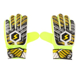 Adults Goalkeeper Gloves PU Latex Professional Anti Slip Breathable Soccer Goalie Gloves for Training Competition Yellow S