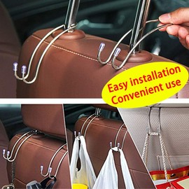 Wopanxye Auto Hooks, 12 Pack Car Storage Hooks Back Seat Headrest Hanger, Universal Car Handbag Hooks, Multifunctional Heavy Duty Storage Hangers Holder Organizer for Purse Coat Grocery Bag Cloth Hat