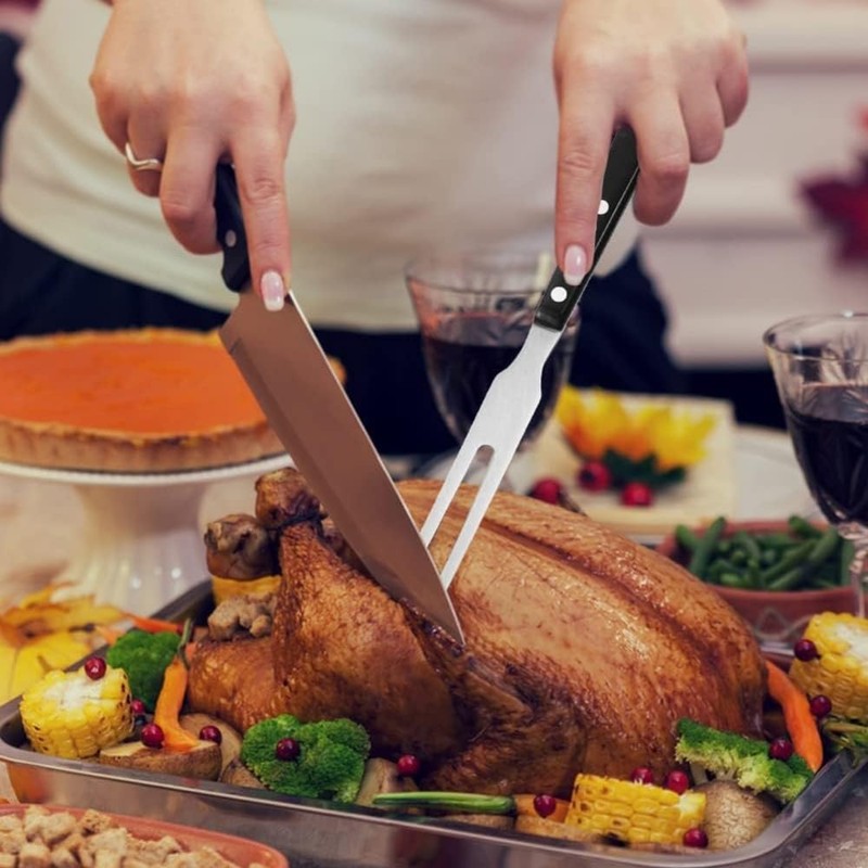 2 Pieces Carving Forks, Stainless Steel Carving Fork Barbecue Fork