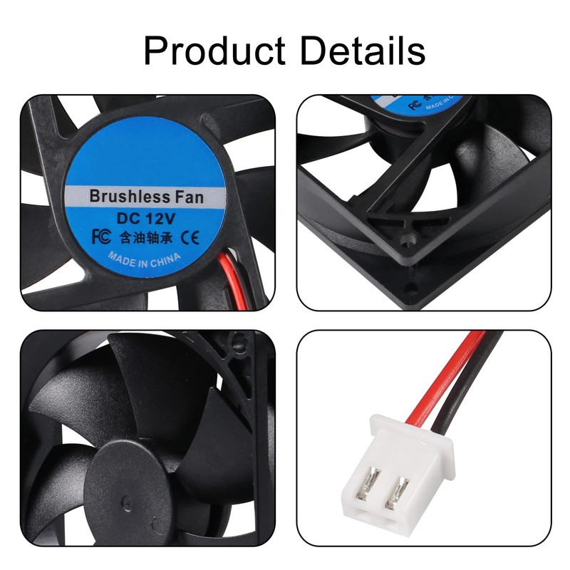 4pcs 9225 92mm x 92mm x 25mm 2Pin DC 12V
