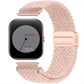 GIOPUEY Strap Compatible with CMF Watch Pro, Braided Nylon Strap [Unisex] Elastic Replacement Strap - Pink