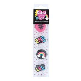 Baked with Love - Handmade Edible Sugar Cupcake Decorations, 10 Pieces - #LOL Sugar Pipings, Multicolour