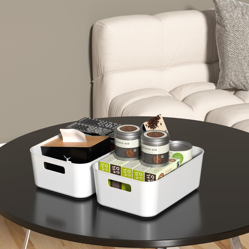 Dehouse Pack for 6 Plastic Storage Bins, Versatile Kitchen Pantry