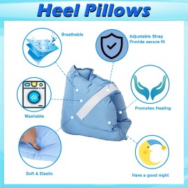 2X Heel Pillows Pads Bed Sore Cushion Heel Protectors for Feet Boot for Injuries