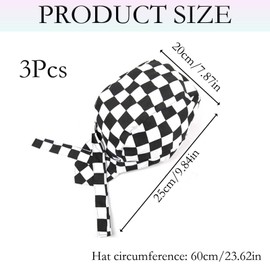 3Pcs Chef Hat, Kitchen Chef Hat Cook Hats Waiter Work Cap Professional Catering Cooking Headwrap Chefs Hat Headscarf Adjustable Unisex Workwear Chef Catering Cap Headwear Black Hotel Cook Hat