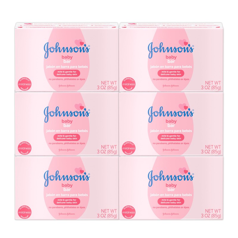 Johnson's Baby Bath Bar, 3 Ounce (Pack of 6)
