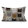 BGBDEIA Cushion Cover Lovely Cat Cartoon Abstract Pattern Rectangle Outdoor