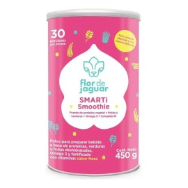 Flor De Jaguar  Smarti Smoothie 450 G  Bebida En Polvo Sabor Fresa Sin Azcar  Ayuda Al Desarrollo ptimo Fsico Y Mental I Con Protena Vegetal, Frutas  