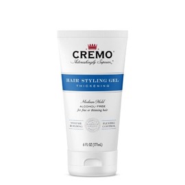 CREMO Barber Grade Hair Gel Thickening for Fine Thinning Hair, Medium Hold, 6 Oz