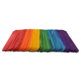 Colored Popsicle Sticks for Crafts, Large Colored Craft Sticks, Pack of 100, Each Stick 6” Long x 3/4” Wide, by Woodpeckers