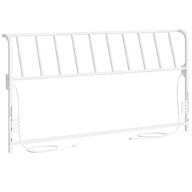 MAHANCRIS King Size Headboard Only, Metal Headboard with 2 Power Strips, 95 Degrees Reclining Backrest with Bed Frame Adapters, Easy Assembly, White