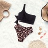 MOOSLOVER Women One Shoulder High Waisted Bikini Tie High Cut