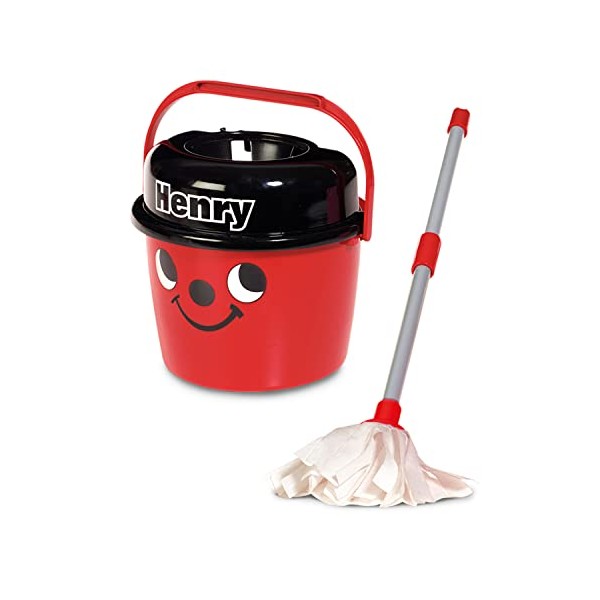 Casdon Henry Mop & Bucket | Branded Toy Cleaning Set For Children Aged 3+ | Features Henryâs Cheeky Face For Lots Of Cleaning Fun! (65650)