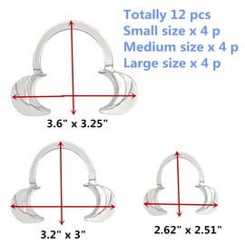 12pcs Dental Cheek Retractor for Teeth Whitening, C-Shaped Autoclavable Mouse Opener, 3 Size Clear Lipcheek Retractor for Dentists, Oral Care, Party, Mouthguard, Speak Out, Challenge Game
