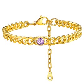 Birthstone Anklets for Women Men Ankle Bracelets Beach Jewelry for Women Stainless Steel Anklets for Women Summer Jewelry Foot Chain Gold Anklet Cuban Link Anklets for Women