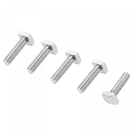 sourcing map Square Head Bolt, 5pcs M8x25mm Fully Thread 304 Stainless Steel Grade C Square Machine Screws