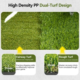 GLUTIA Golf Mats Practice Outdoor, 6x4ft 26mm Golf Hitting Mat