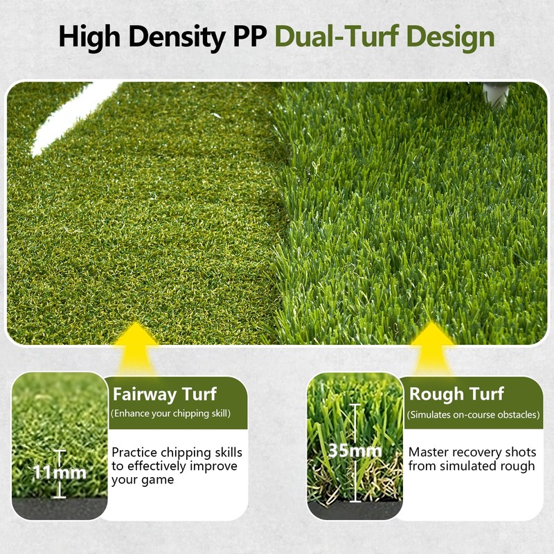 GLUTIA Golf Mats Practice Outdoor, 6x4ft 26mm Golf Hitting Mat