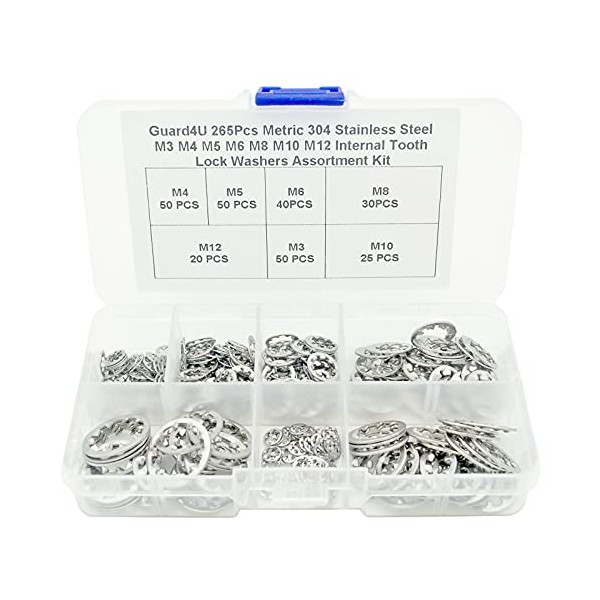 Guard4U 265Pcs Metric 304 Stainless Steel M3 M4 M5 M6
