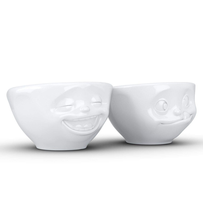 TASSEN.TV Small Bowl Set No. 3 100 ml White Laughing