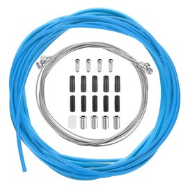 sourcing map Bicycle Brake Gear Shifter Cable Housing Set Universal Bike Inner Brake Cable Housing Kit Front and Rear Bicycle Shift Cable Replacement Kit for Road Mountain Bike Cycling, Blue