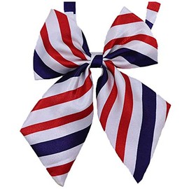 Flairs New York Women Handmade Pre-Tied Bowknot Bow Tie (Red/White/Blue [Stripes])