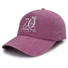 Tallngtha 70th Birthday Gifts for Women, Adjustable Embroidered 70 Baseball Cap, 70th Birthday Decorations Hat, Christmas Retirement Gifts for Mom Wife Grandma Pink