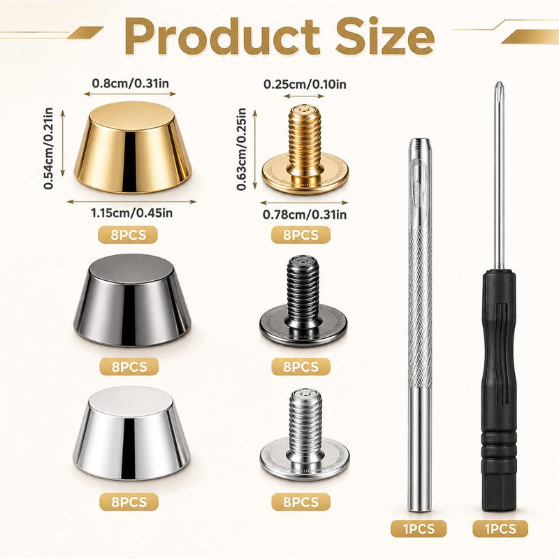 RAHHLIZS 26pcs Bag Feet for Bag Making, Brass Metal Feet