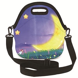 Insulated Neoprene Lunch Bag Removable Shoulder Strap Reusable Thermal Thick Lunch Tote Bags For Women,Teens,Girls,Adults-Lunch Boxes For Outdoors,Work,Office,Shopping (Moon and Stars)