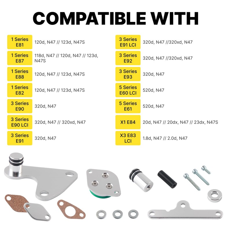 Hugwish EGR Valve Kit for N47 N47S 2.0 Diesel Engines,
