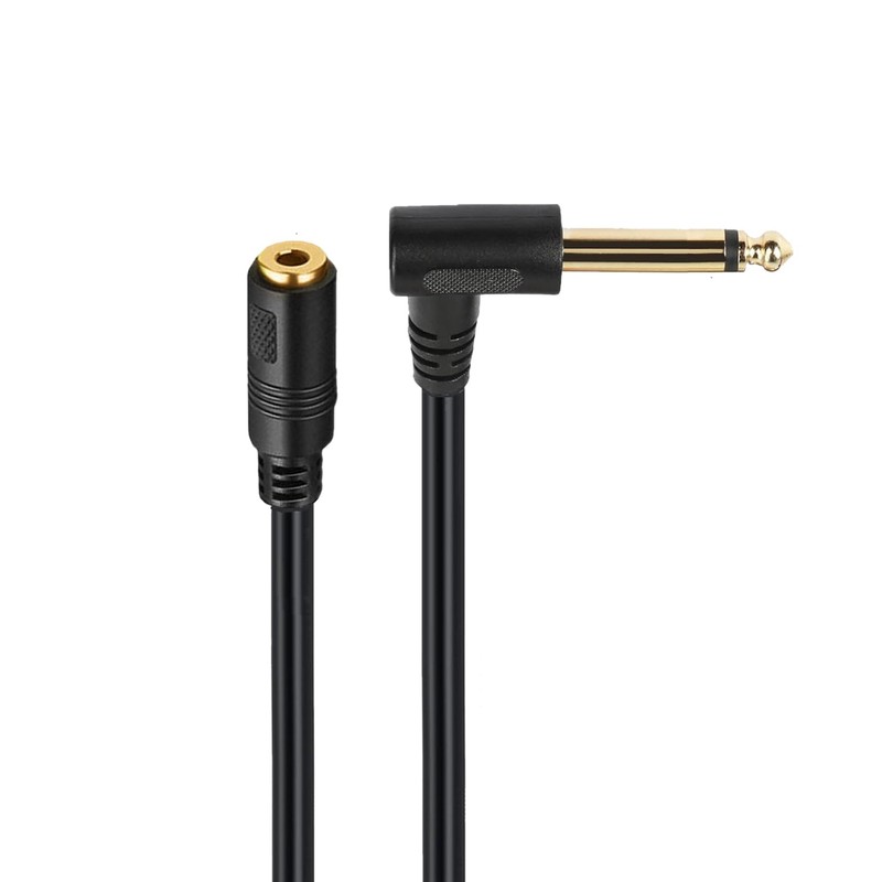 Seadream 3.5mm Female to 6.35mm TS Male Right Angle Connector,