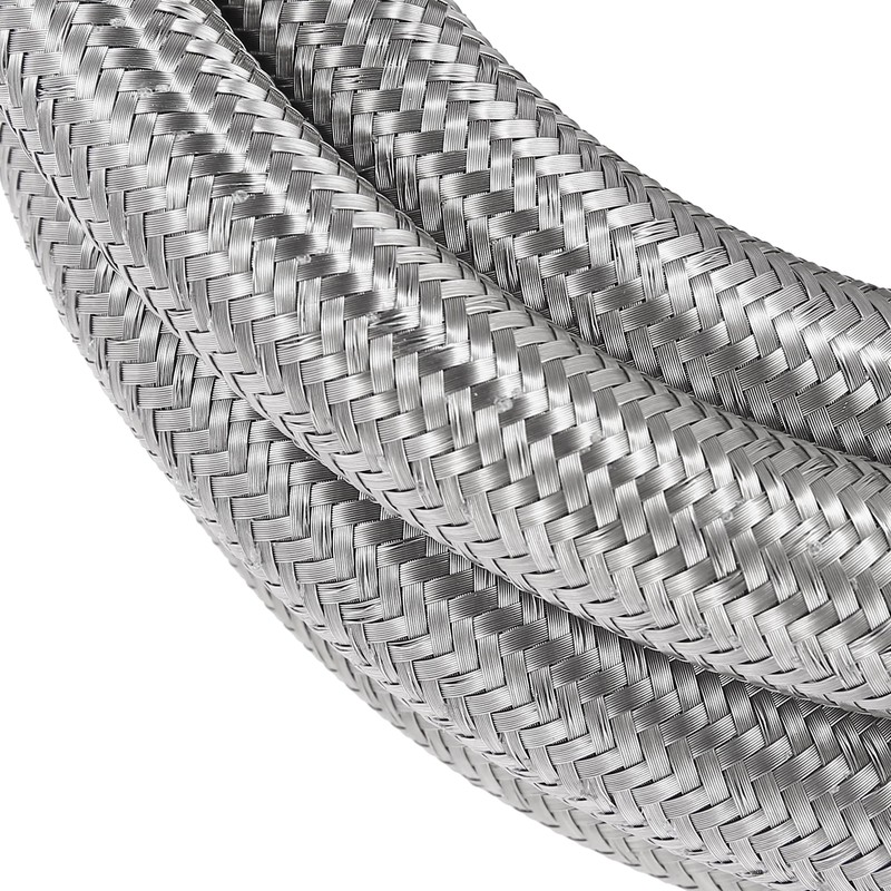 X AUTOHAUX Car Stainless Steel Braided Mesh Hose 3.3ft 3/8"