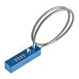 Tcyoatoa Steel Cable Locks, 4-Digit Combination Cable Lock, 23-3/5 Inch Length Rope Lock, Suitable for Holes with Diameters not Less Than 0.28 Inch, Portable and Easy to Use (Blue)