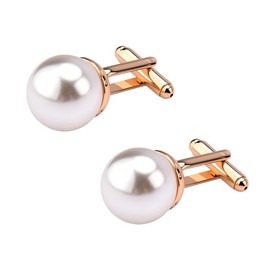 Pearl Cufflinks for Men Tuxedo Shirt Studs Pearl French Cuff Links for Men Wedding Birthday Valentine'S Day Gifts for Boyfriend Husband Best Friends